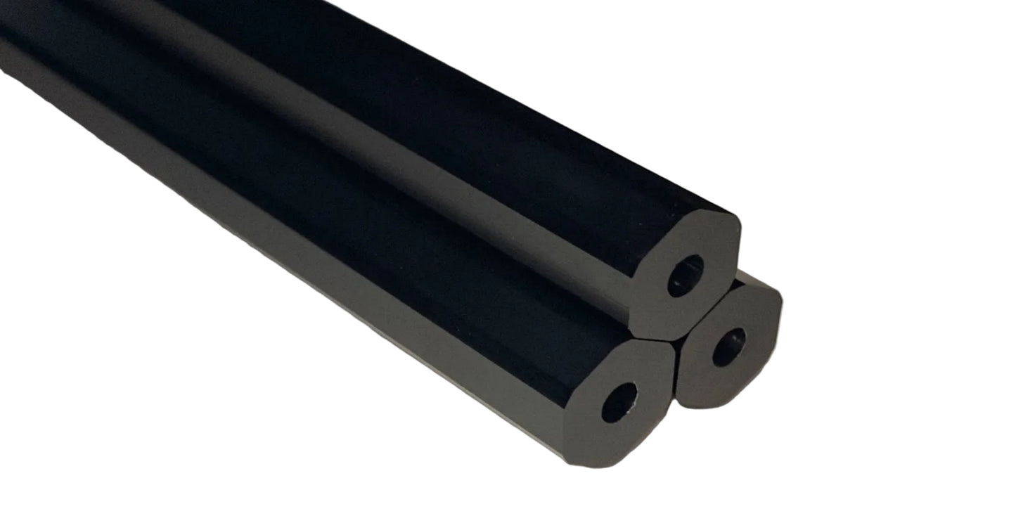 Three Rounded Hex Shafts stacked
